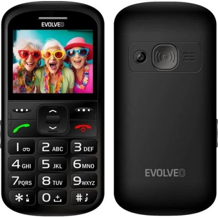 Evolveo - EasyPhone XS, mobilný telefón pre seniorov, čierny