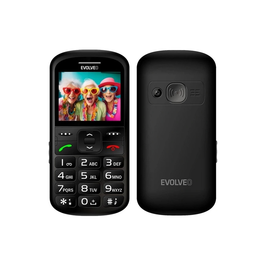 Evolveo - EasyPhone XS, mobilný telefón pre seniorov, čierny