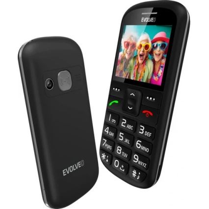 Evolveo - EasyPhone XS, mobilný telefón pre seniorov, čierny