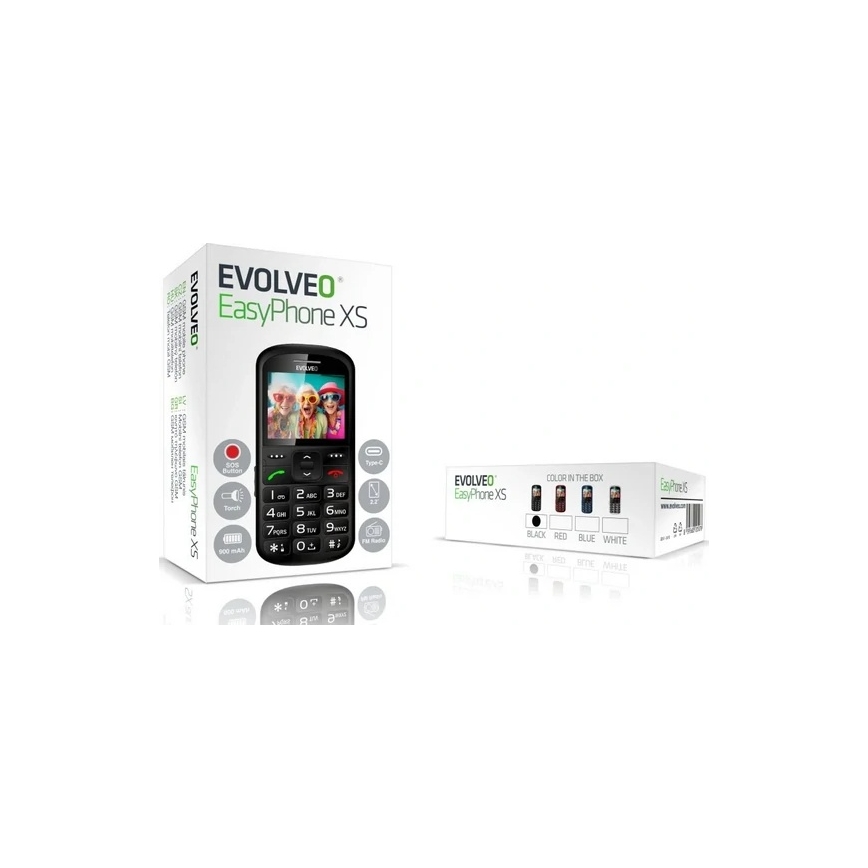 Evolveo - EasyPhone XS, mobilný telefón pre seniorov, čierny