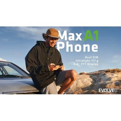 Evolveo - MaxPhone A1, tlačidlový Dual SIM telefón, čierny