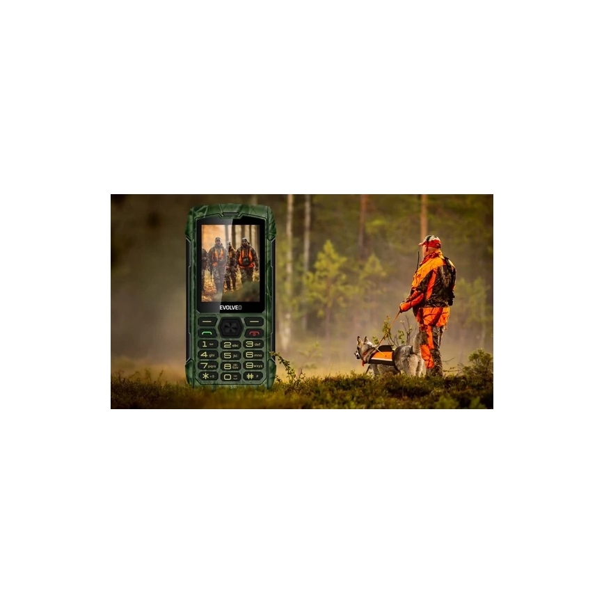 Evolveo-StrongPhone H1, vodotesný Dual SIM telefón s loveckým maskovacím vzorom