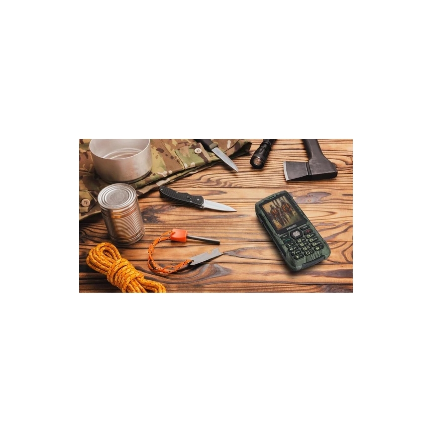Evolveo-StrongPhone H1, vodotesný Dual SIM telefón s loveckým maskovacím vzorom