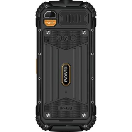Evolveo - StrongPhone Q1 vodotesný Dual SIM telefón čierna/oranžová