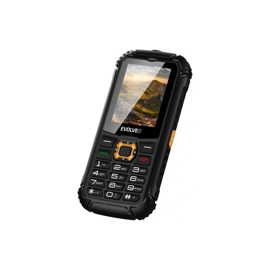 Evolveo - StrongPhone Q1 vodotesný Dual SIM telefón čierna/oranžová