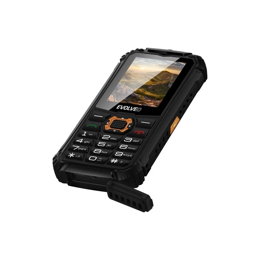 Evolveo - StrongPhone Q1 vodotesný Dual SIM telefón čierna/oranžová