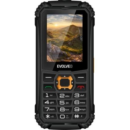 Evolveo-StrongPhone Q1, vodotesný Dual SIM telefón, čierno-oranžový