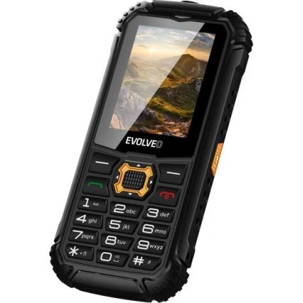 Evolveo-StrongPhone Q1, vodotesný Dual SIM telefón, čierno-oranžový