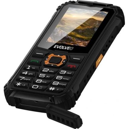 Evolveo-StrongPhone Q1, vodotesný Dual SIM telefón, čierno-oranžový