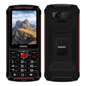 Evolveo - StrongPhone W4, vodotesný Dual SIM telefón, čierno-červená