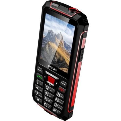 Evolveo - StrongPhone W4, vodotesný Dual SIM telefón, čierno-červený