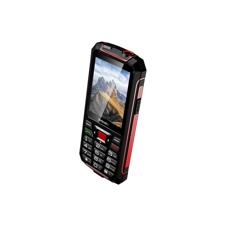 Evolveo - StrongPhone W4, vodotesný Dual SIM telefón, čierno-červený