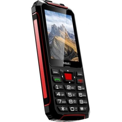 Evolveo - StrongPhone W4, vodotesný Dual SIM telefón, čierno-červený