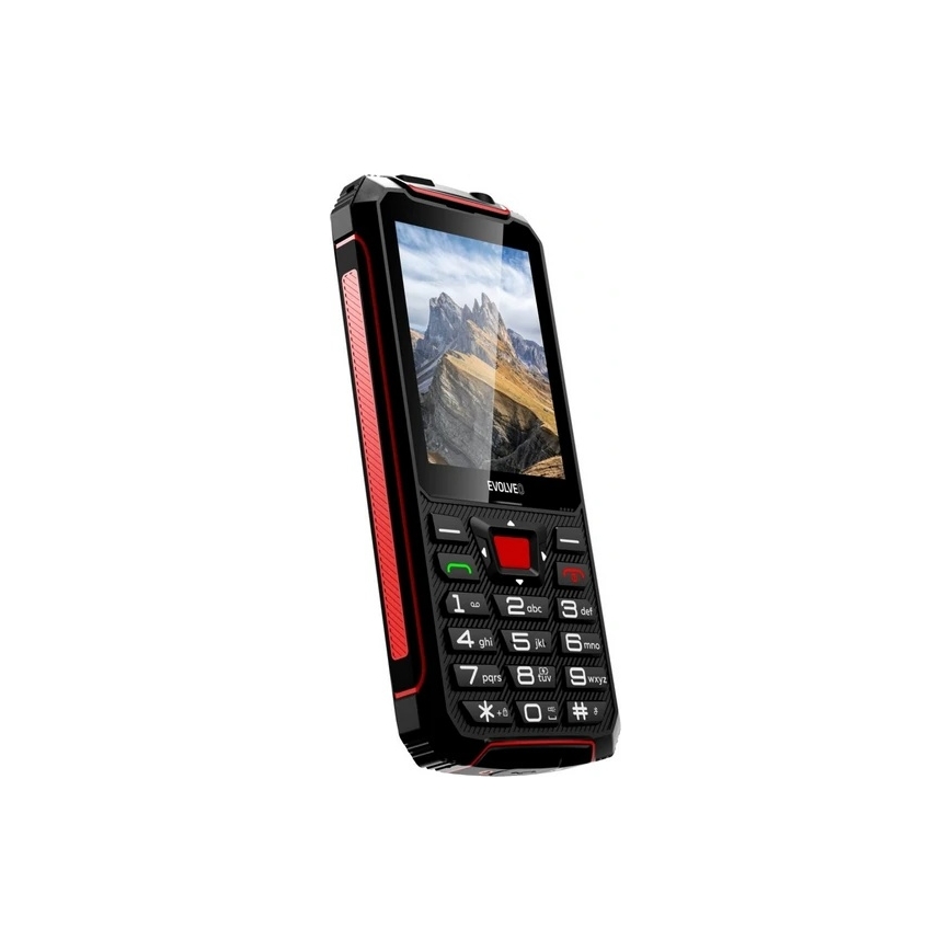 Evolveo - StrongPhone W4, vodotesný Dual SIM telefón, čierno-červený