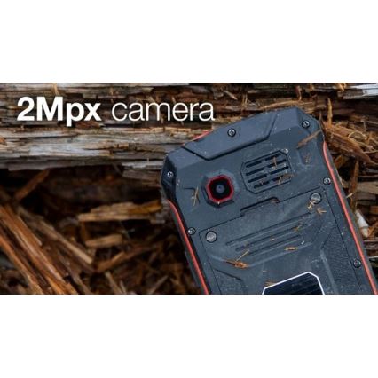 Evolveo - StrongPhone W4, vodotesný Dual SIM telefón, čierno-červený