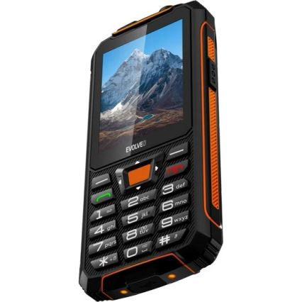 Evolveo - StrongPhone Z6, vodotesný Dual SIM telefón čierna/oranžová