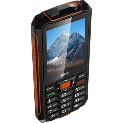 Evolveo - StrongPhone Z6, vodotesný Dual SIM telefón čierna/oranžová