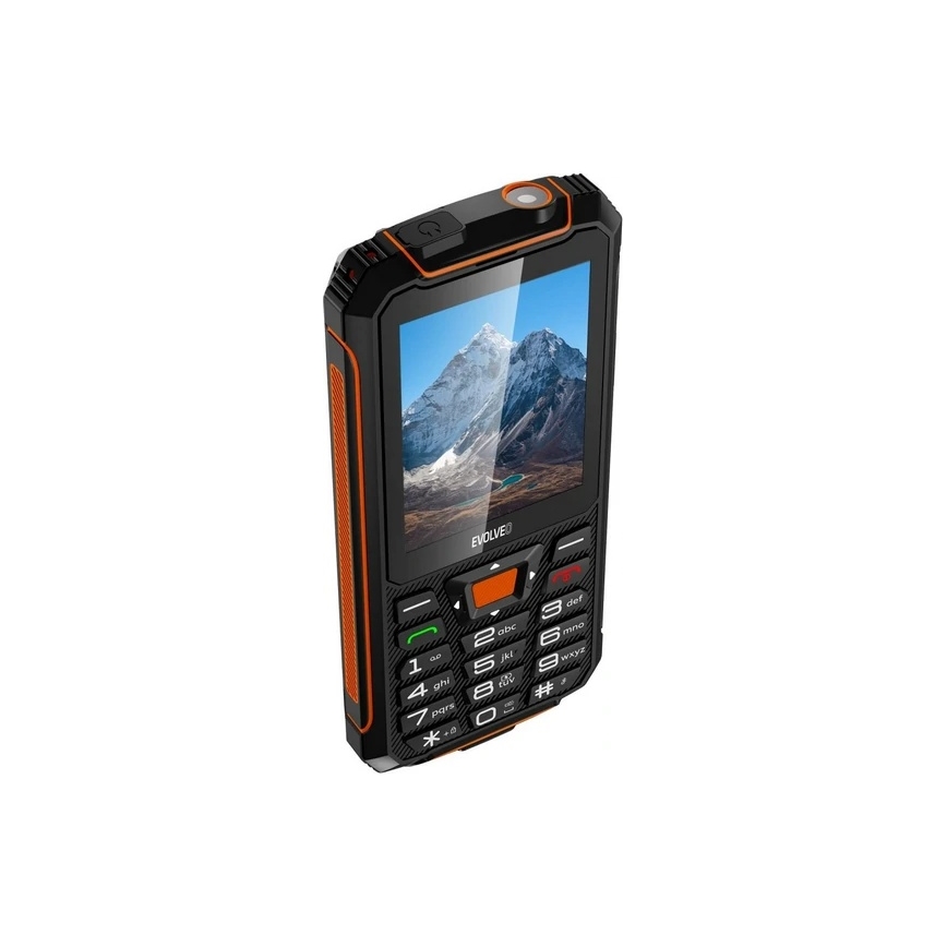 Evolveo - StrongPhone Z6, vodotesný Dual SIM telefón, čierno-oranžový