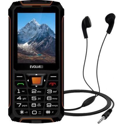 Evolveo - StrongPhone Z6, vodotesný Dual SIM telefón, čierno-oranžový