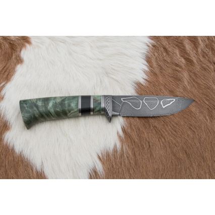Exkluzívny damaškový nôž 11,6 cm javor/eben