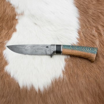 Exkluzívny damaškový nôž 12,7 cm dub/eben