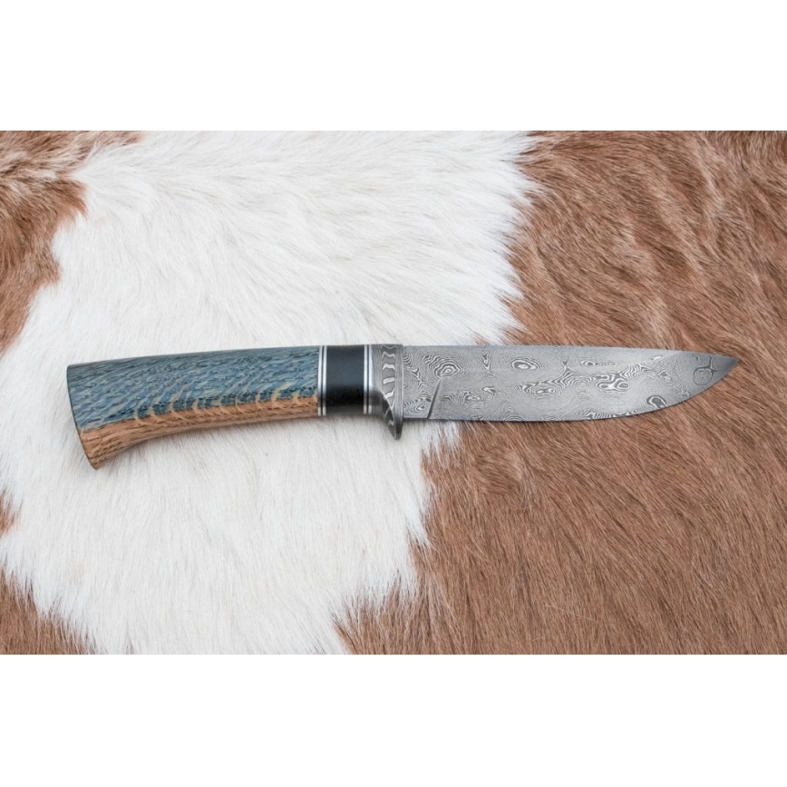 Exkluzívny damaškový nôž 12,7 cm dub/eben