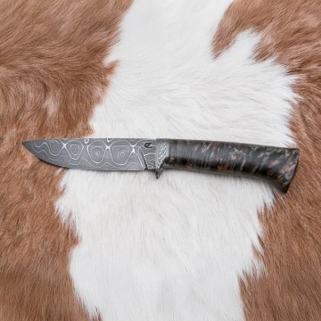 Exkluzívny damaškový nôž 12,7 cm javor/achát
