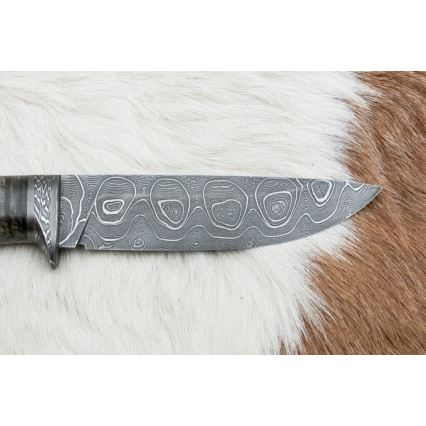 Exkluzívny damaškový nôž 12,7 cm javor/achát