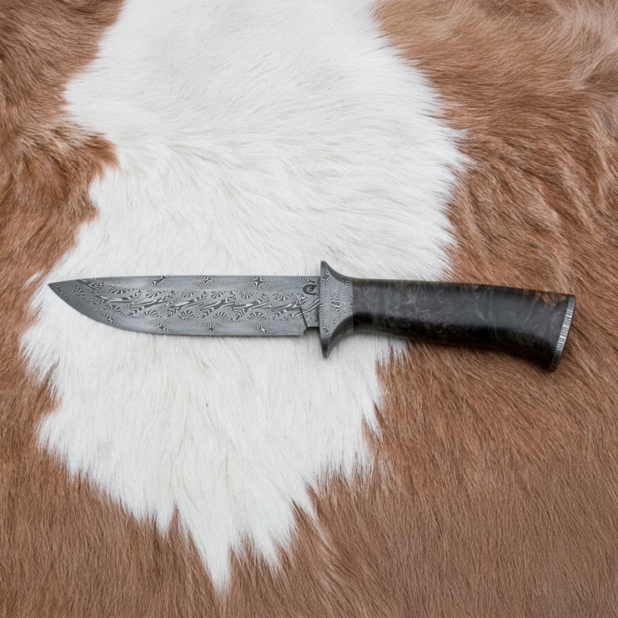 Exkluzívny damaškový nôž 13,8 cm javor