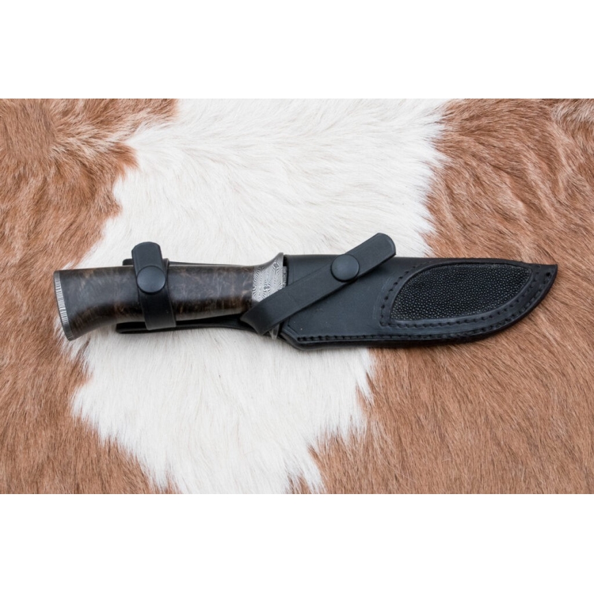 Exkluzívny damaškový nôž 13,8 cm javor