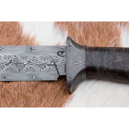 Exkluzívny damaškový nôž 13,8 cm javor
