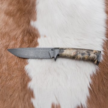 Exkluzívny damaškový nôž 13 cm gaštan