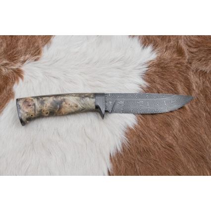 Exkluzívny damaškový nôž 13 cm gaštan