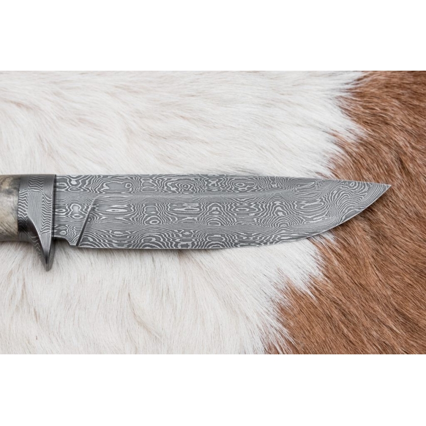 Exkluzívny damaškový nôž 13 cm gaštan