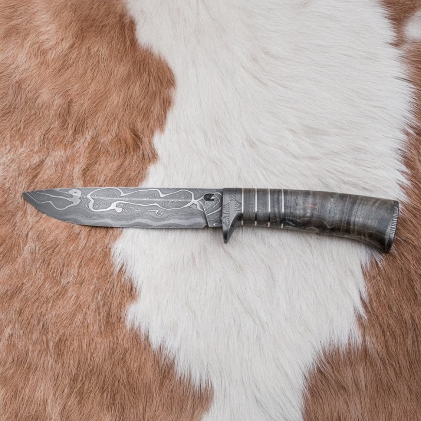 Exkluzívny damaškový nôž 14 cm jaseň