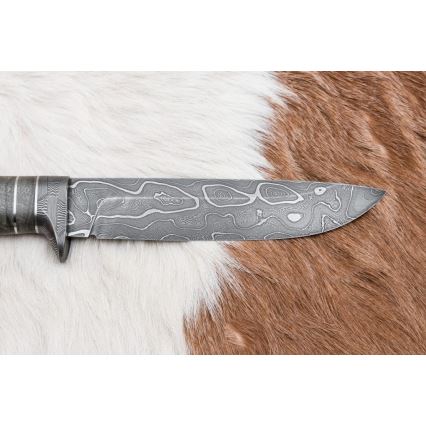 Exkluzívny damaškový nôž 14 cm jaseň