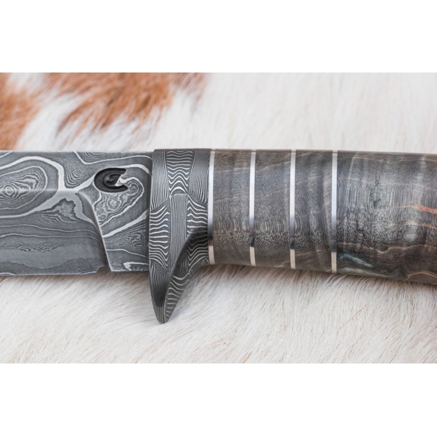 Exkluzívny damaškový nôž 14 cm jaseň