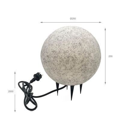 Exteriérové svietidlo LUMISTONE 1xE27/15W/230V IP65, priemer 25 cm