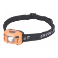 Extol - LED Dobíjateľná čelovka so senzorom a červeným svetlom LED/3W/1200 mAh/3,7V oranžová/čierna
