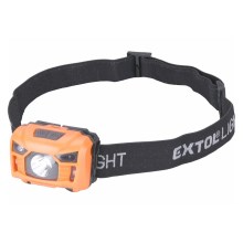 Extol - LED Nabíjacia čelovka so senzorom LED/3W/1200 mAh/3,7V oranžová/čierna