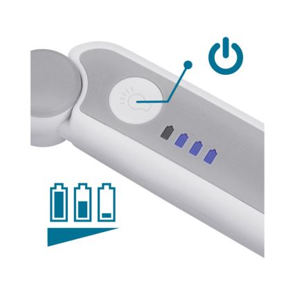 Extol - LED stmievateľná nabíjateľná skladacia lupa s LED osvetlením/650 mAh biela/sivá