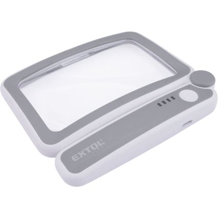 Extol - LED stmievateľná nabíjateľná skladacia lupa s LED osvetlením/650 mAh biela/sivá