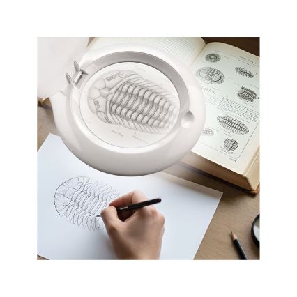 Extol - LED stmievateľná stolná lampa s lupou LED/10W/230V biela