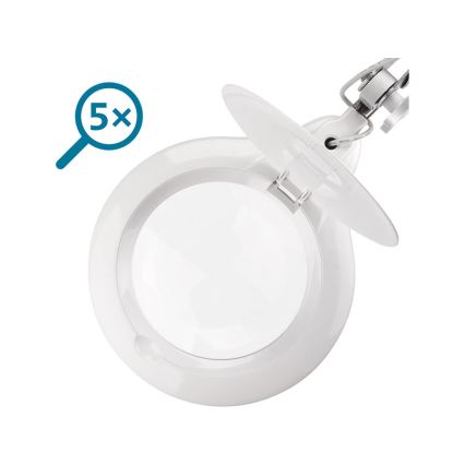 Extol - LED stmievateľná stolná lampa s lupou LED/10W/230V biela