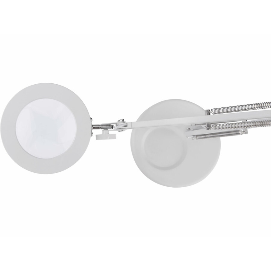 Extol - LED Stmievateľná stolná lampa s lupou LED/8W/5V 2900/4500/7500K biela