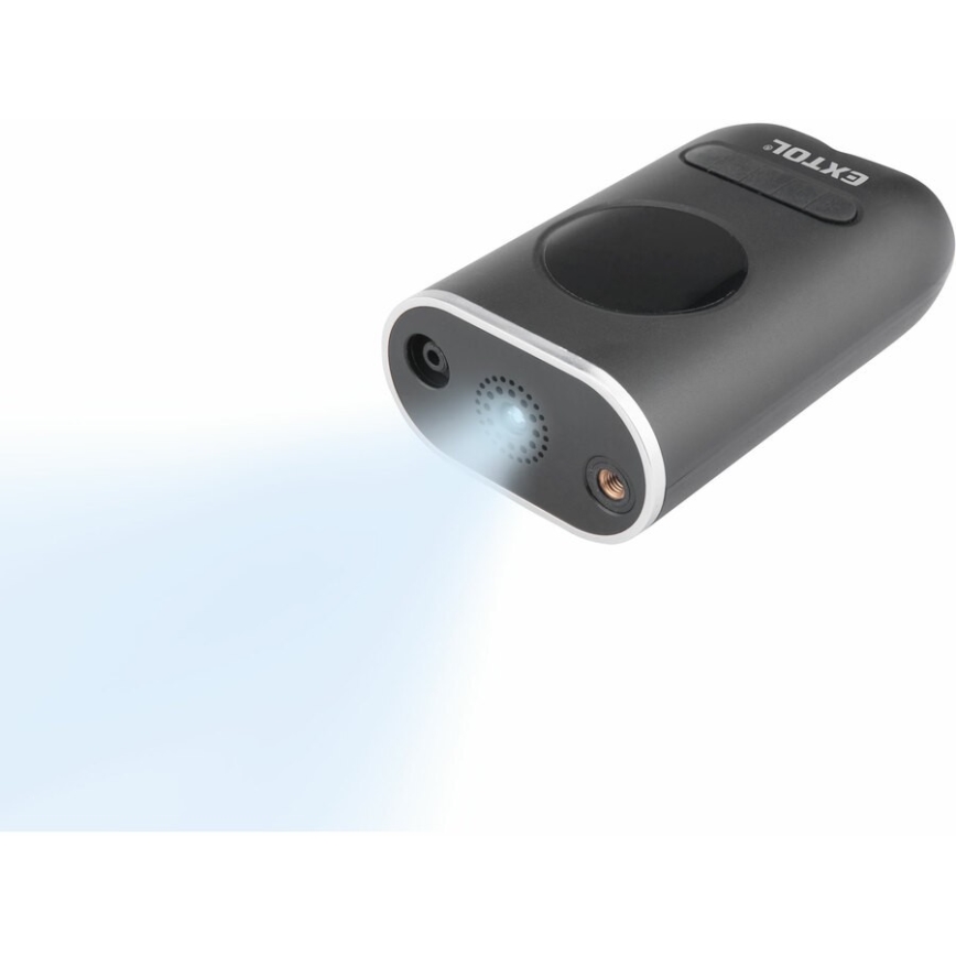 Extol Premium - Digitálny vreckový kompresor 4000 mAh 7,4V čierna