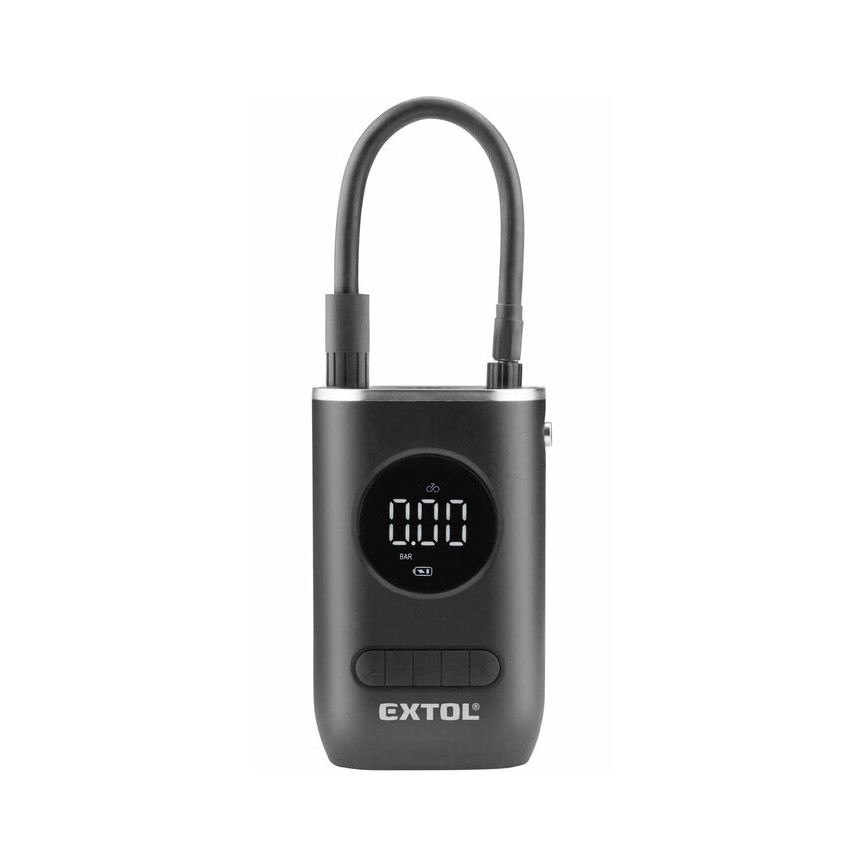 Extol Premium - Digitálny vreckový kompresor 4000 mAh 7,4V čierna