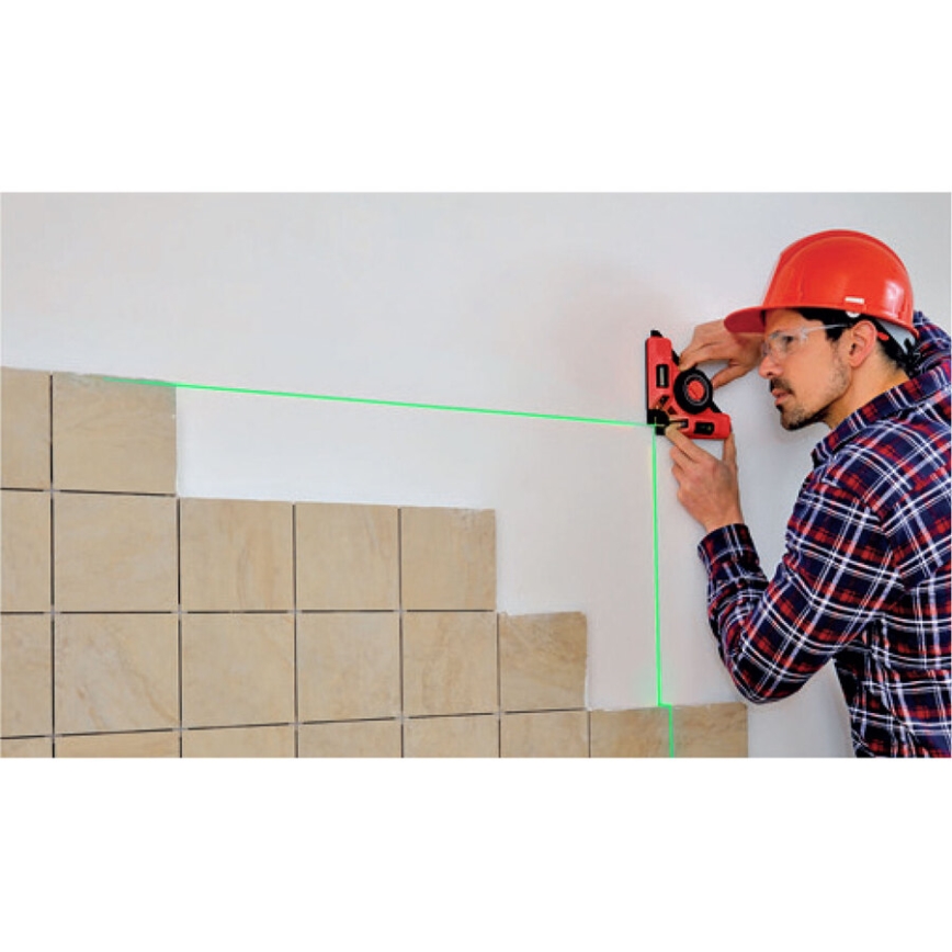 Extol Premium - Laserový uholník 90° s elektrickým prísavným modulom 5V/1000 mAh