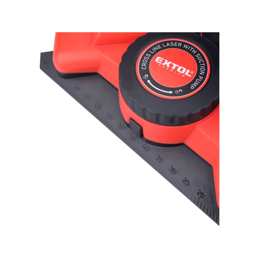Extol Premium - Laserový uholník 90° s elektrickým prísavným modulom 5V/1000 mAh