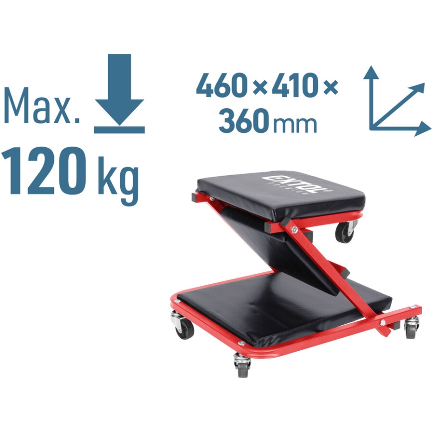 Extol Premium - Montážne pojazdné ležadlo/sedadlo 2 v 1